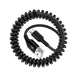 Cable USB C en espiral para automóvil, cable retráctil USB a