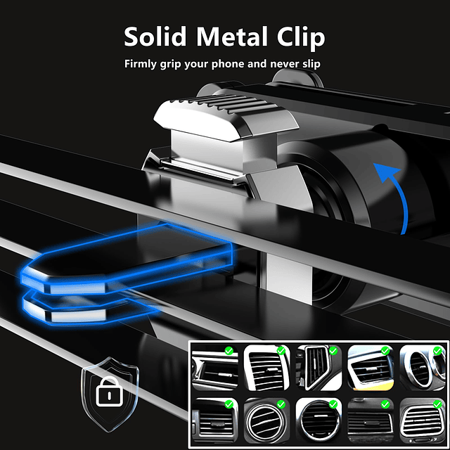 Soporte de teléfono para clip de ventilación de aire de coch