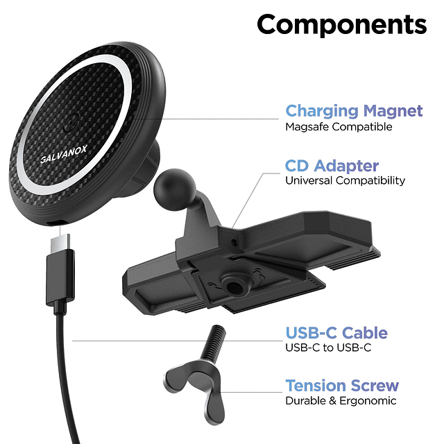 Galvanox Soporte inalámbrico para teléfono con ranura para C