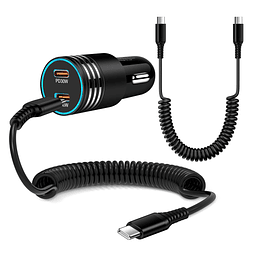 Cargador de coche rápido para iPhone de 60 W para iPhone 15