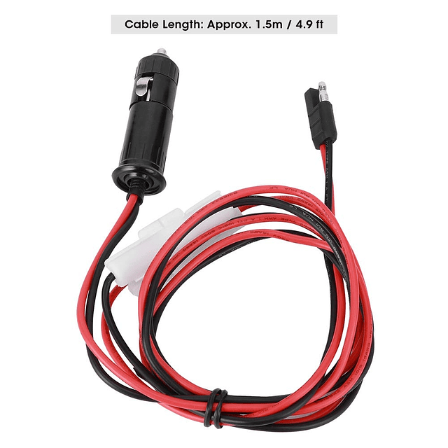 Adaptador de encendedor de cigarrillos, 12 V CC, cable de al