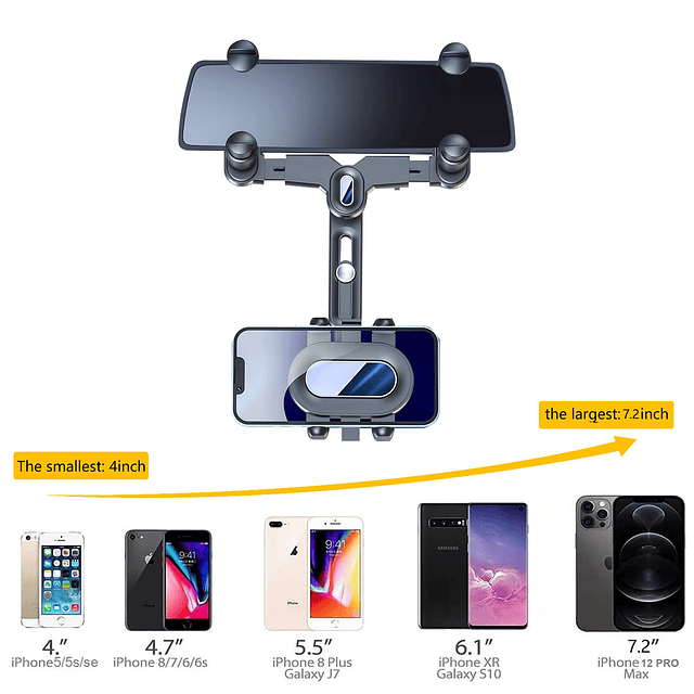 Soporte para teléfono de navegación para espejo retrovisor d