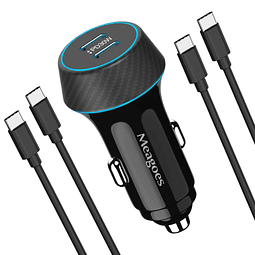 Cargador de coche dual USB C de 30 W compatible con iPhone 1