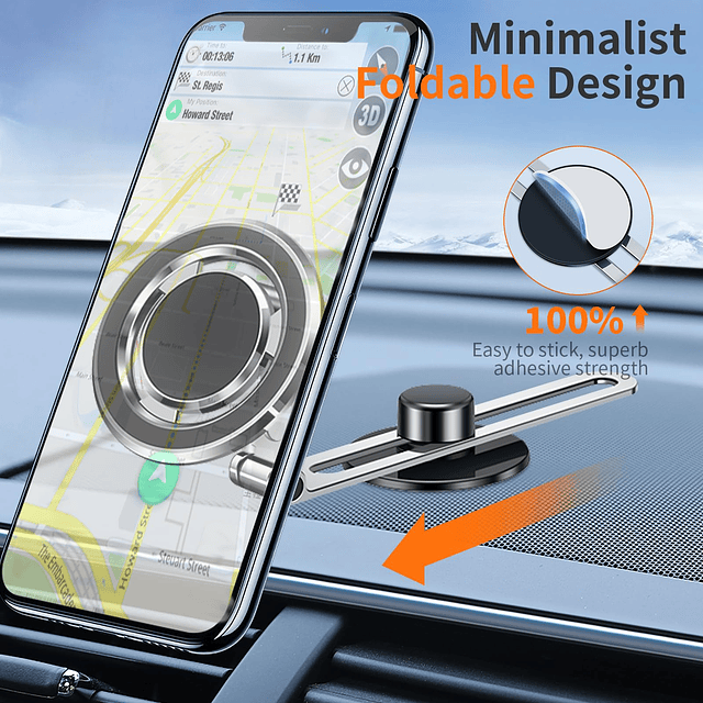 Soporte para teléfono Tesla 【Potencia magnética más fuerte】