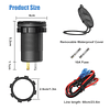 Toma USB de 12 V, doble puerto de carga rápida 3.0 y PD3.0 U