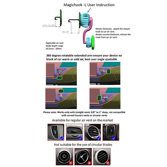 Soporte magnético para teléfono móvil de coche, compatible c