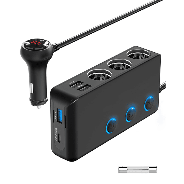 Divisor de cargador de coche de 200 W, Adaptador de encended