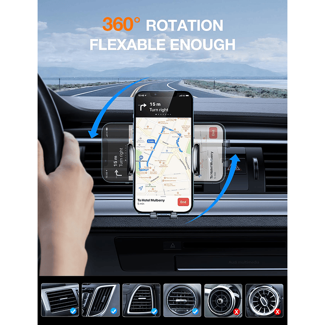 Soporte para teléfono para ventilación de automóvil [rentabl