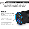 Cargador de coche rápido USB C, adaptador de coche tipo C de