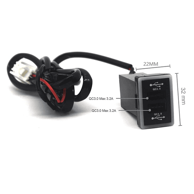 para Toyota QC3.0 Dual USB Power Socket, QC 3.0 Car Power US