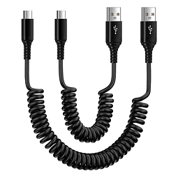 Cable de carga USB C en espiral automático Android Cable de