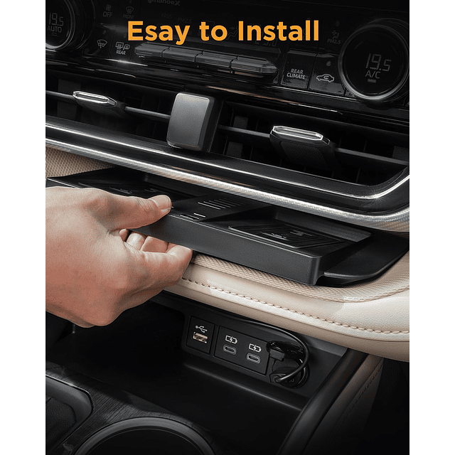 Cargador inalámbrico de doble posición para Toyota Highlande