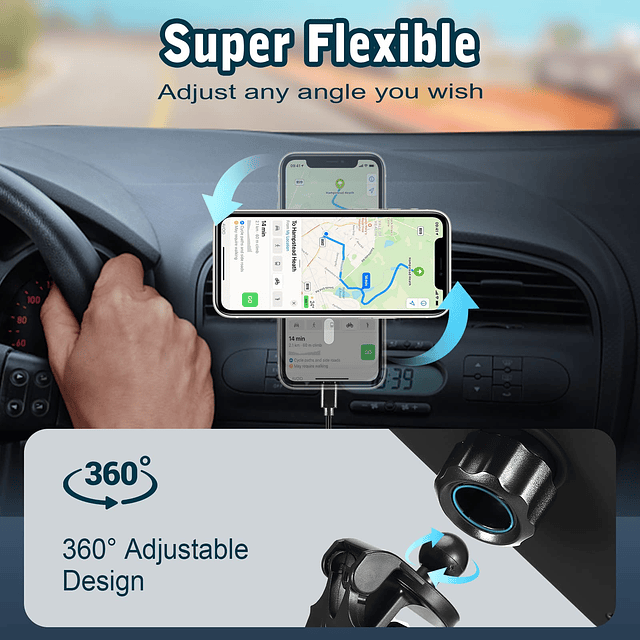 Cargador de coche inalámbrico magnético - Ajustable 360° - C
