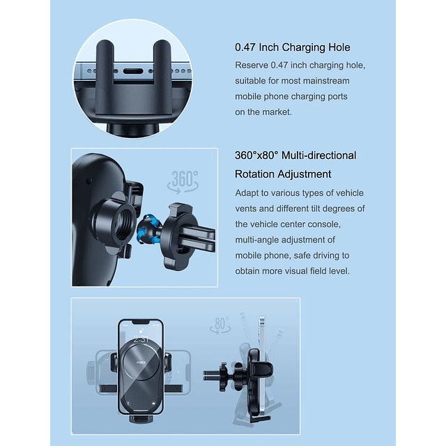 Soporte para teléfono para ventilación de automóvil, soporte