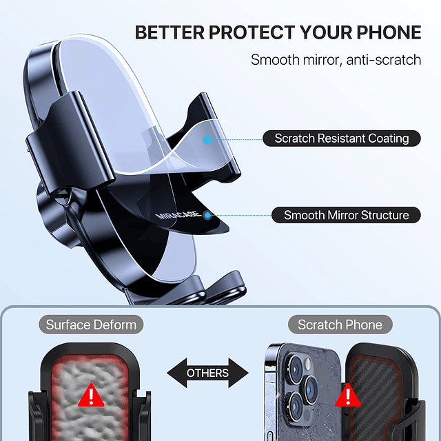 Soporte para teléfono celular 3 en 1 para automóvil, [succió