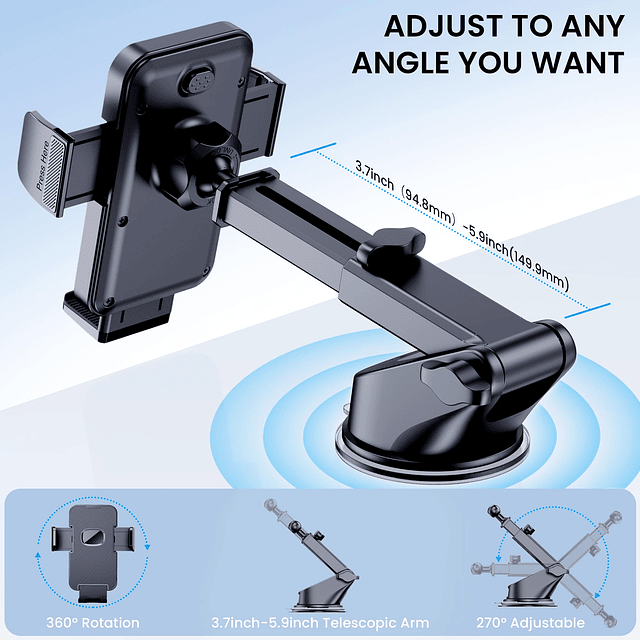 Soporte para teléfono para iPhone [potente succión] Soporte