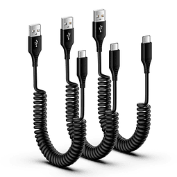 Cable de carga rápida USB C retráctil para teléfono de coche