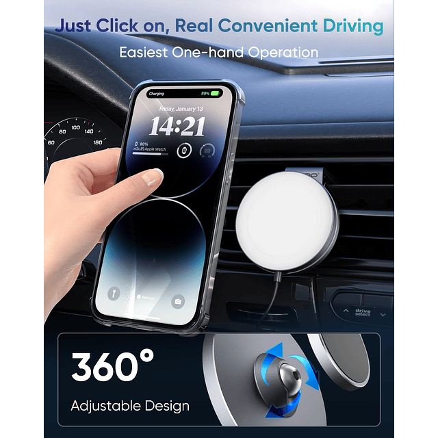 Soporte separado para iPhone Magsafe para automóvil [certifi