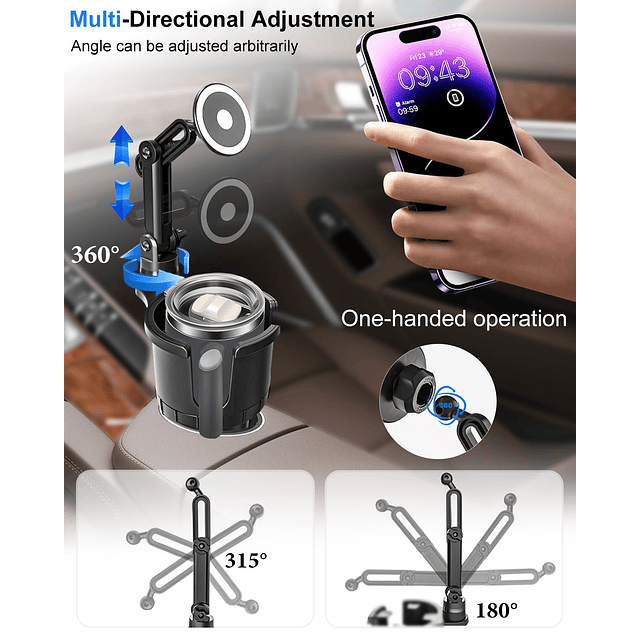 Soporte magnético para taza de teléfono para soporte de coch