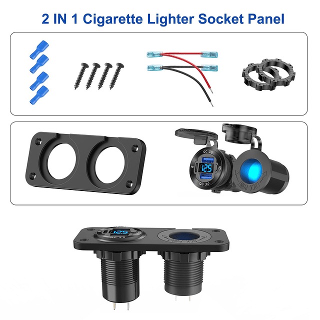 Enchufe de panel de interruptor marino con salida USB de 12