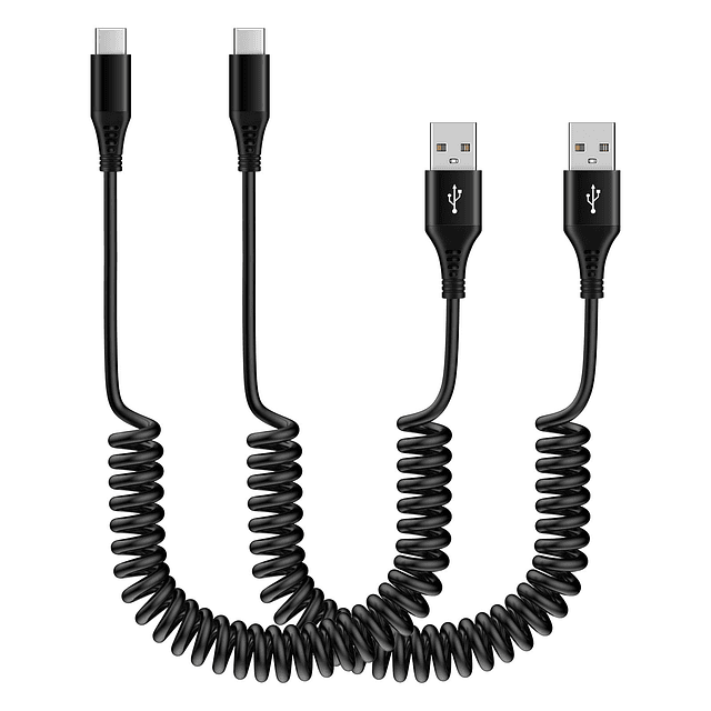 Cable de carga rápida USB C, cargador USB A a tipo C en espi