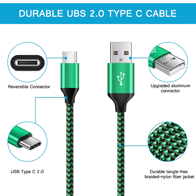 Cable de carga automática Android C Cable de carga rápida pa