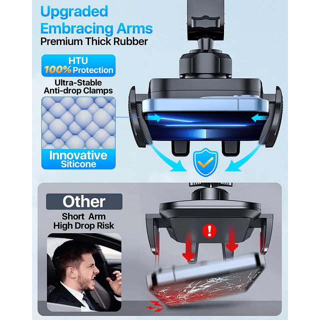 2024 Ultimate Car Phone Mount【80+LBS Succión más fuerte y gr