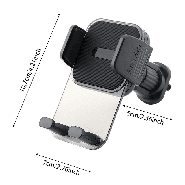 Soporte de teléfono para ventilación de coche, soporte ajust