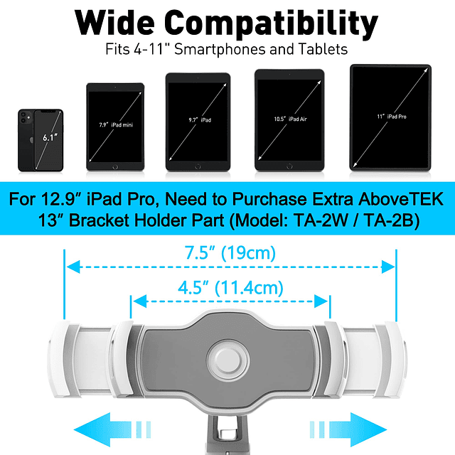 Soporte de succión para iPad, soporte para tableta de teléfo