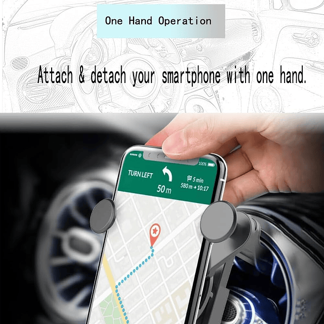 Soporte para teléfono para automóvil Compatible con Mercedes