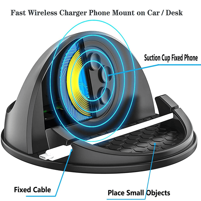 ANNSKIN Soporte inalámbrico para cargador de coche de 15 W,