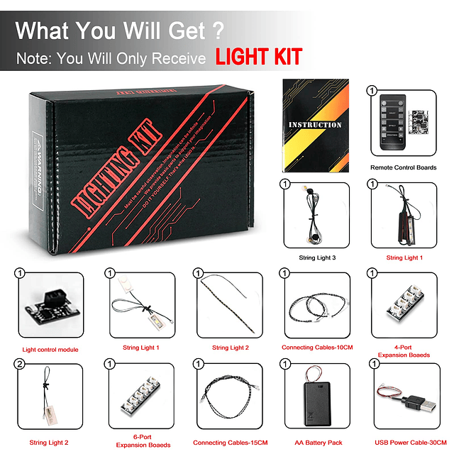 Kit de iluminación LED con control remoto para máquina de es