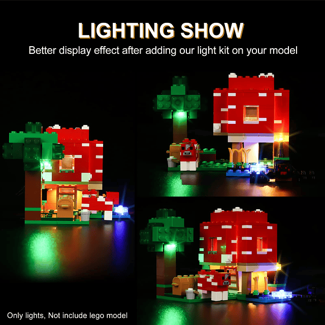 Kit de iluminación para Lego Minecraft The Mushroom House 21