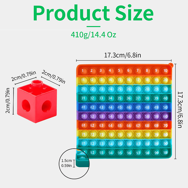 Juguetes de cubos de enlace matemático, 1-100 números Math P
