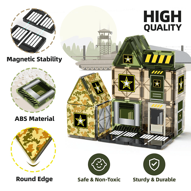 Juguetes magnéticos del ejército de azulejos, bloques de con