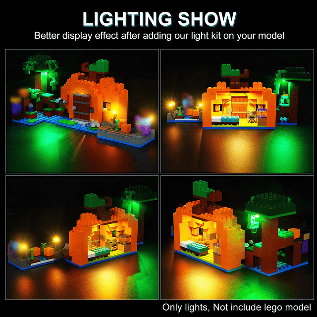 Kit de iluminación LED para Lego Minecraft The Pumpkin Farm