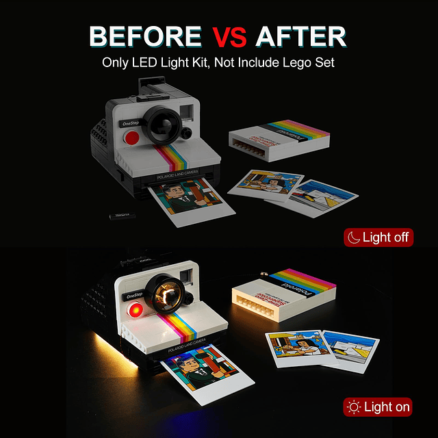 Kit de iluminación LED para cámara Lego Ideas Polaroid OneSt