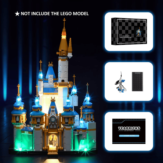 Luz LED para Lego-40478 Disney Mini Castle Modelo de bloques