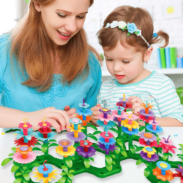 Juguetes de construcción de jardín de flores para niñas (148