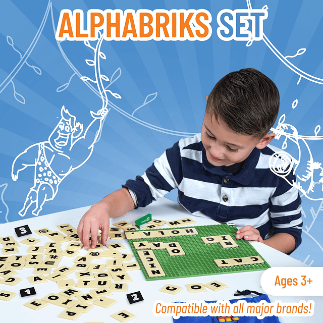 AlphaBriks, MathBriks y placa base verde de 10x10, 200 pieza