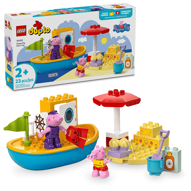 DUPLO Peppa Pig Paseo en Barco, Juguete de Baño, Juego de Ap