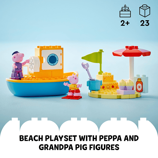 DUPLO Peppa Pig Paseo en Barco, Juguete de Baño, Juego de Ap