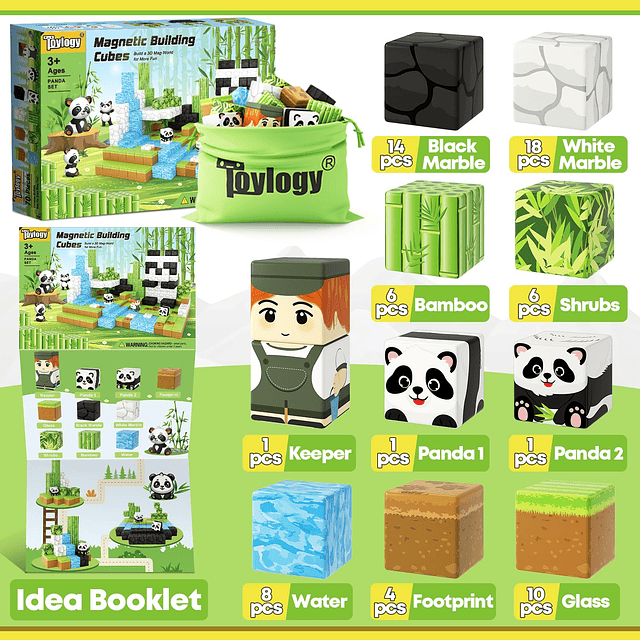 Bloques magnéticos: Build Mine Magnet World Panda Edition, b