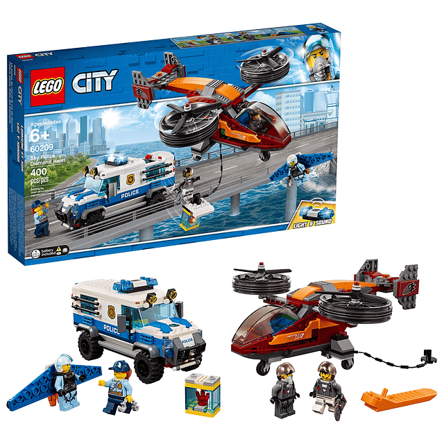 City Sky Police Diamond Heist 60209 Kit de construcción (400