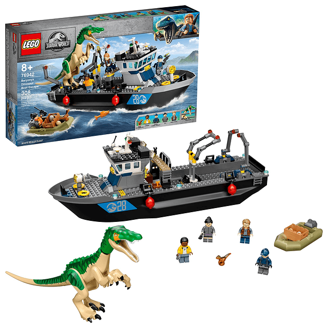 Jurassic World Baryonyx Dinosaur Boat Escape 76942 Kit de co