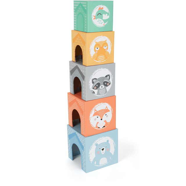 Torre apilable de animales en colores pastel de - Vasos apil