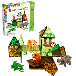 Jungle Animals Juego de construcción magnético de 25 piezas,