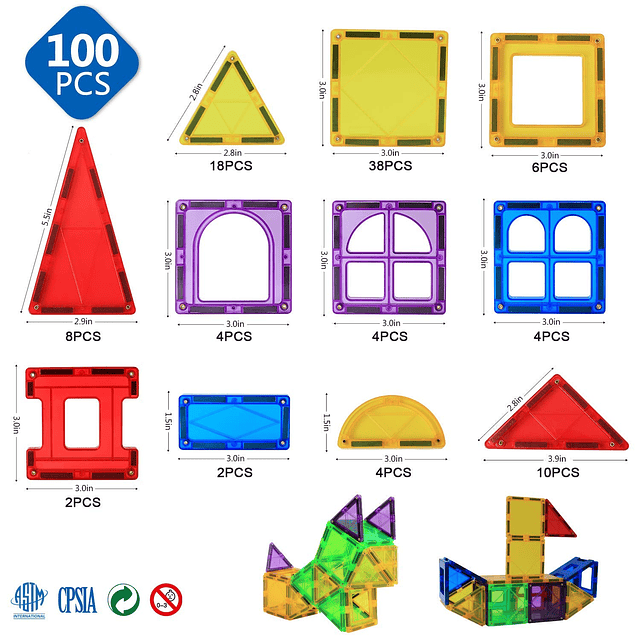 Juguetes magnéticos para niños, azulejos de construcción mag