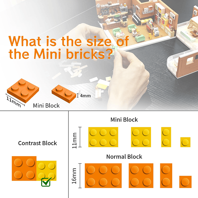 Bloques de construcción para cafetería, 1220 piezas, juego d