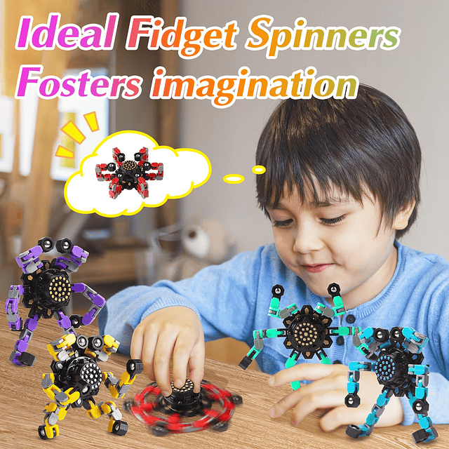 Transformable Fidget Spinners para niños y adultos Alivio de